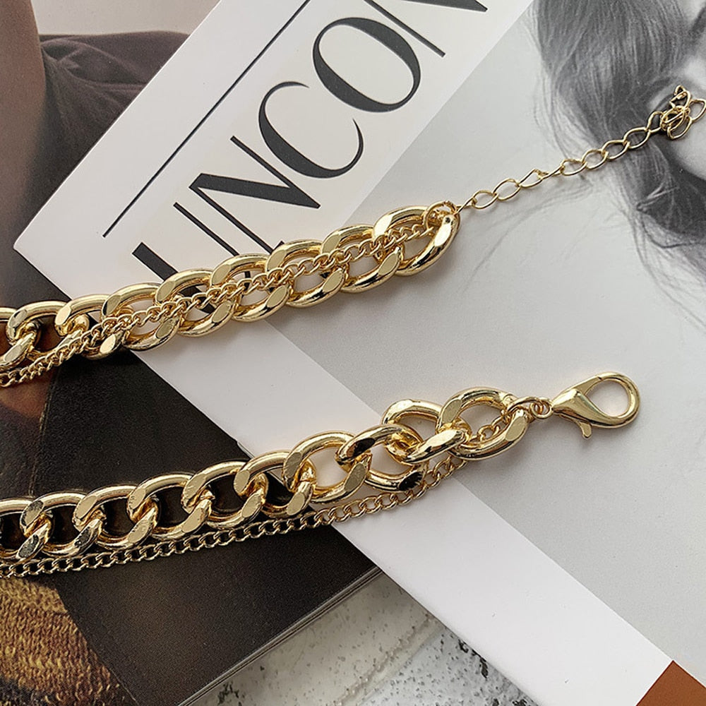 SUMENG New Fashion Vintage Multi-layer Coin Chain Choker Necklace