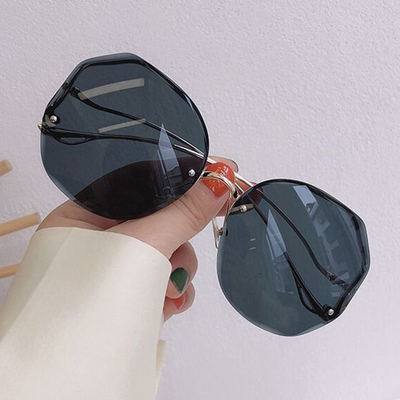 Irregular Round Gradient Fashion Sun Glasses