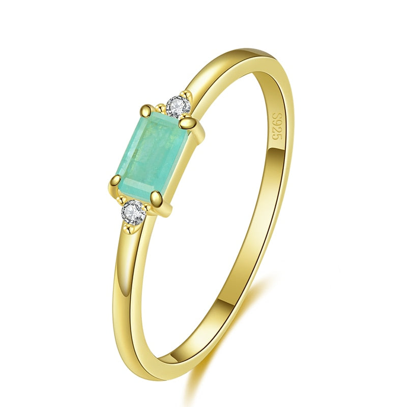Modian Charm Luxury Real 925 Stelring Silver Green Tourmaline ring
