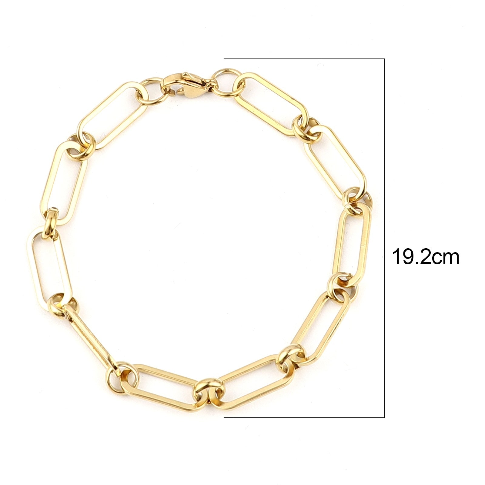 1PC 4mm Stainless Steel Link Cable Chain Oval Bracelet
