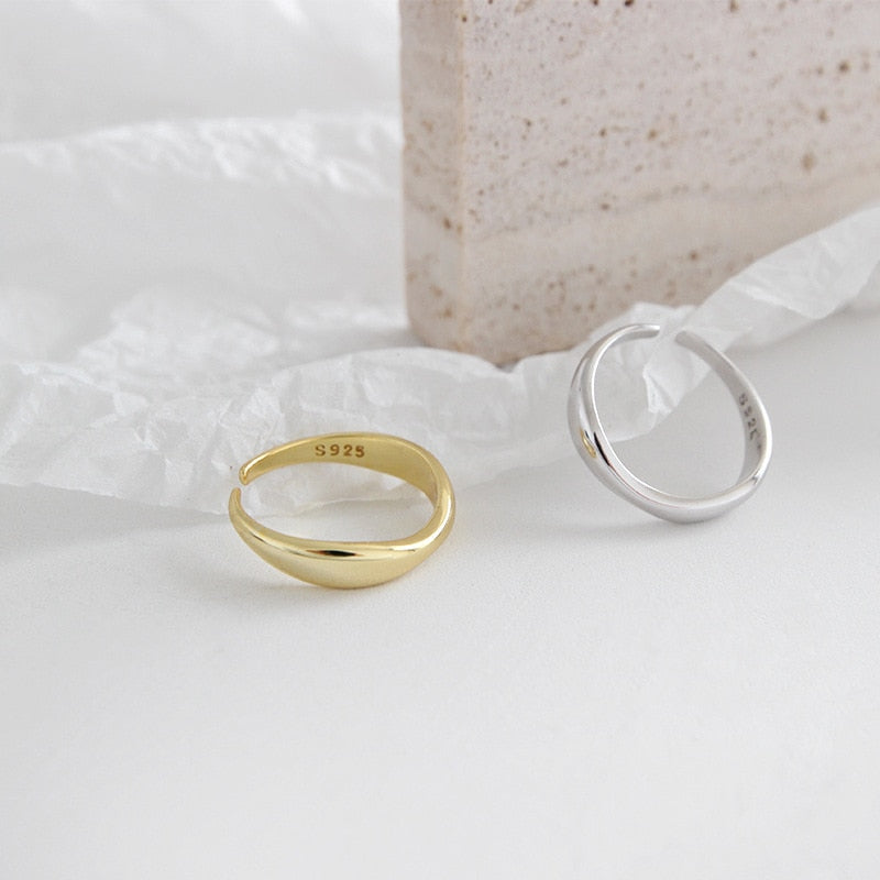 XIYANIKE Silver Color Irregular Wave Rings