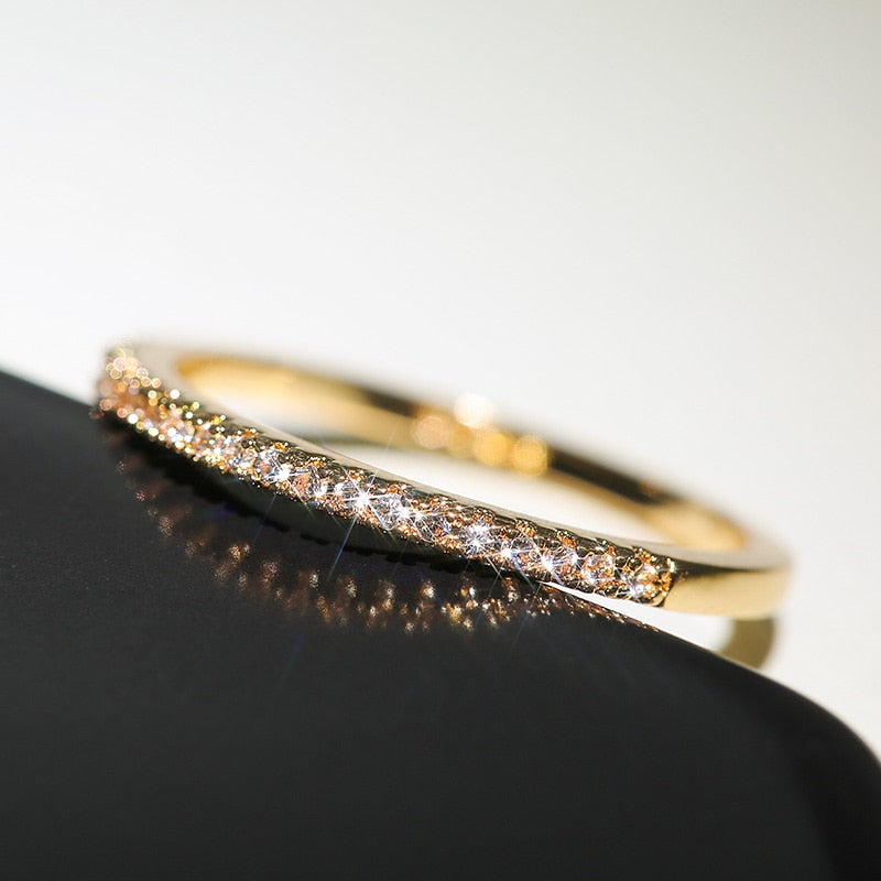 Minimalist Thin Cubic Zircon High Quality Versatile Ring