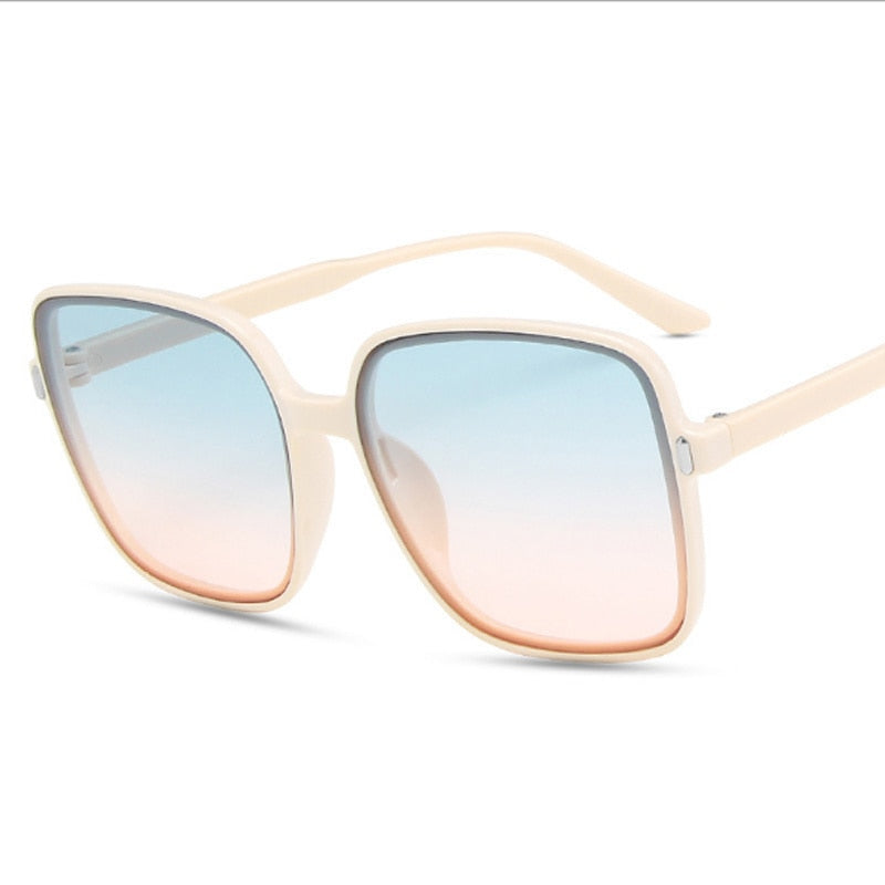 Retro Vintage Gradient Fashion Designer Square Sunglasses
