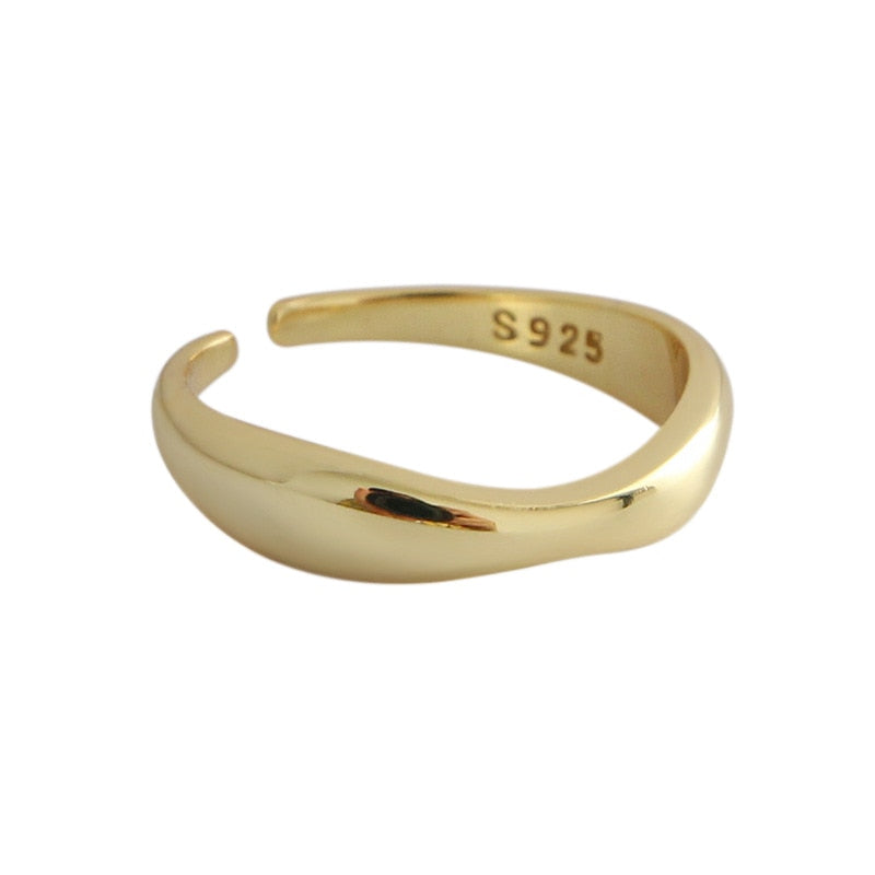 XIYANIKE Silver Color Irregular Wave Rings