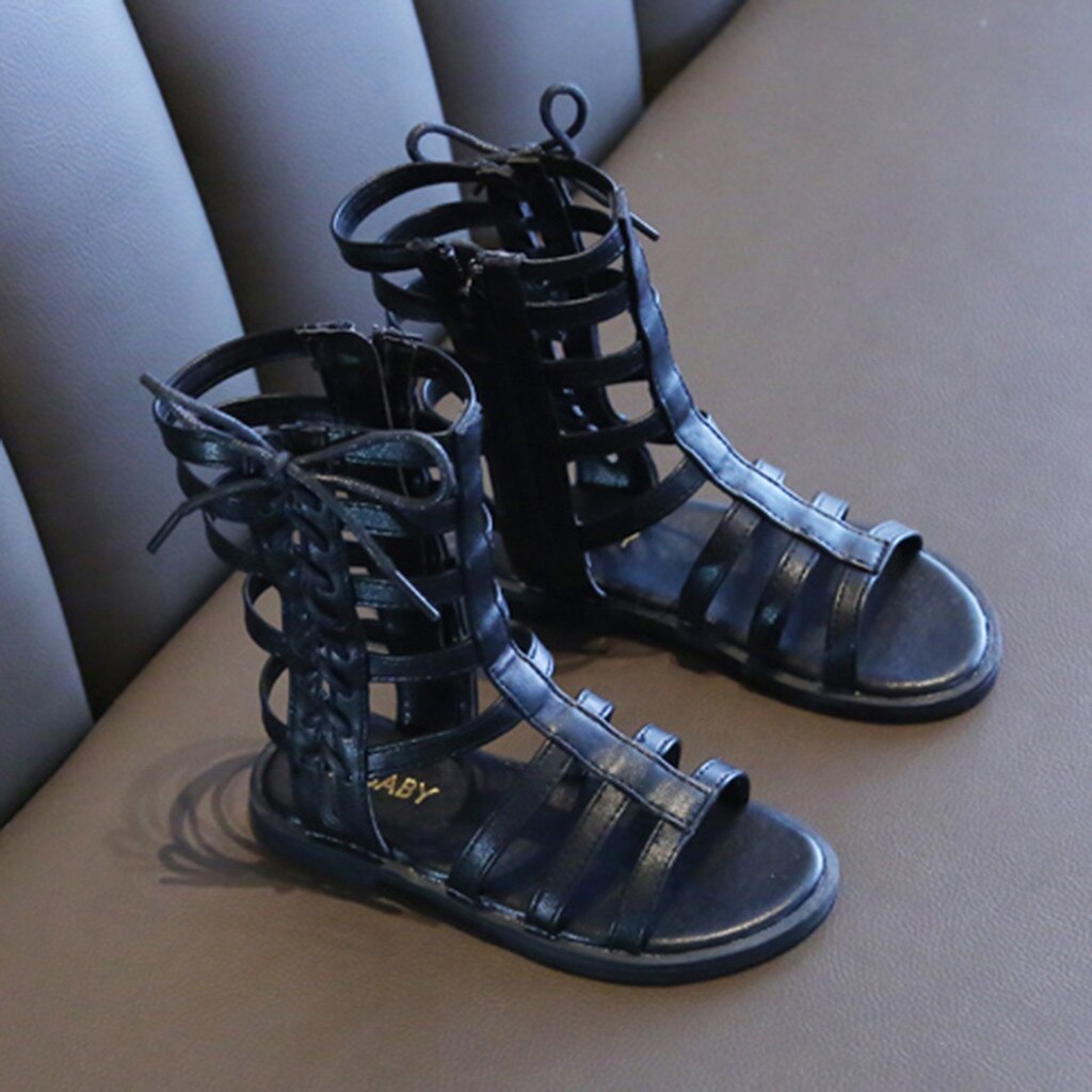 TELOTUNY Open Toe Zip Sandals children sandals girls