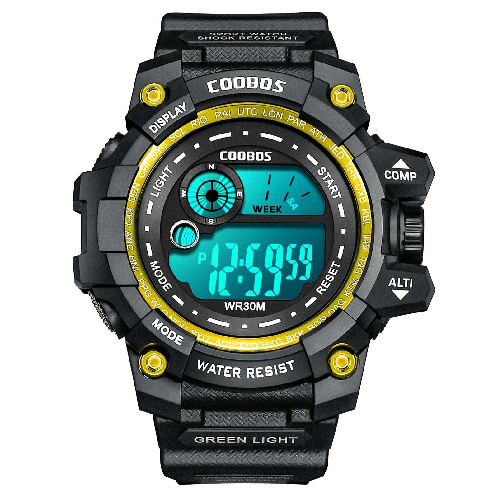 COOBOS LED Digital Luminous Fashion Sport Waterproof Watch