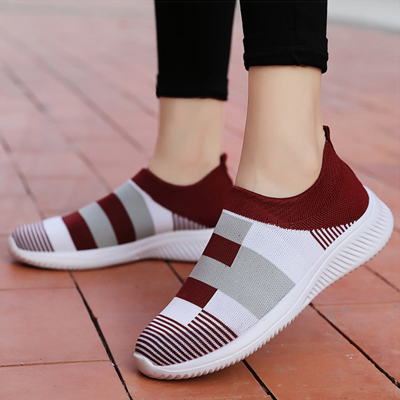 Women Shoes Vulcanized Zapatillas Mujer Knitted Sneakers - Jeglowstore