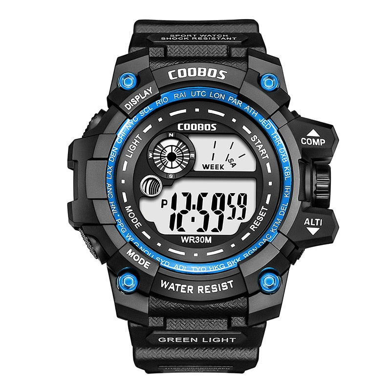 COOBOS LED Digital Luminous Fashion Sport Waterproof Watch