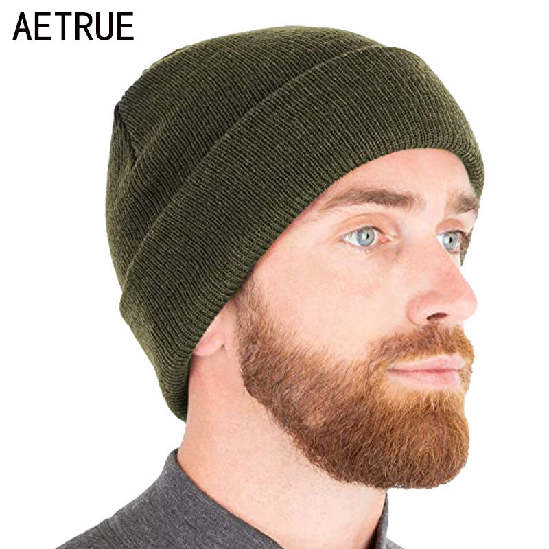 Solid Knitted Hat Winter Hats For Men Women