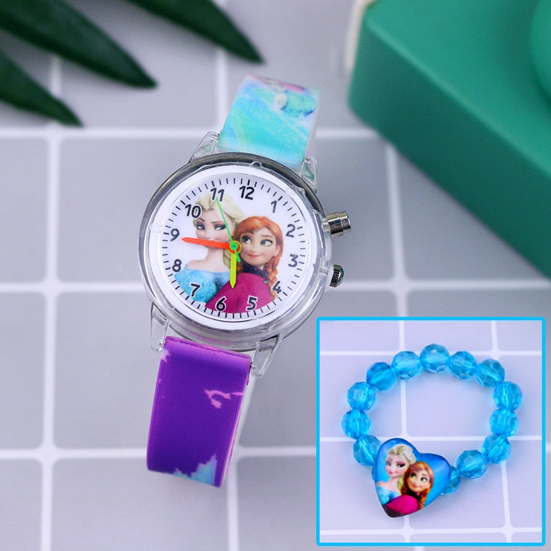 Silicone Strap Princess Elsa Children Watch