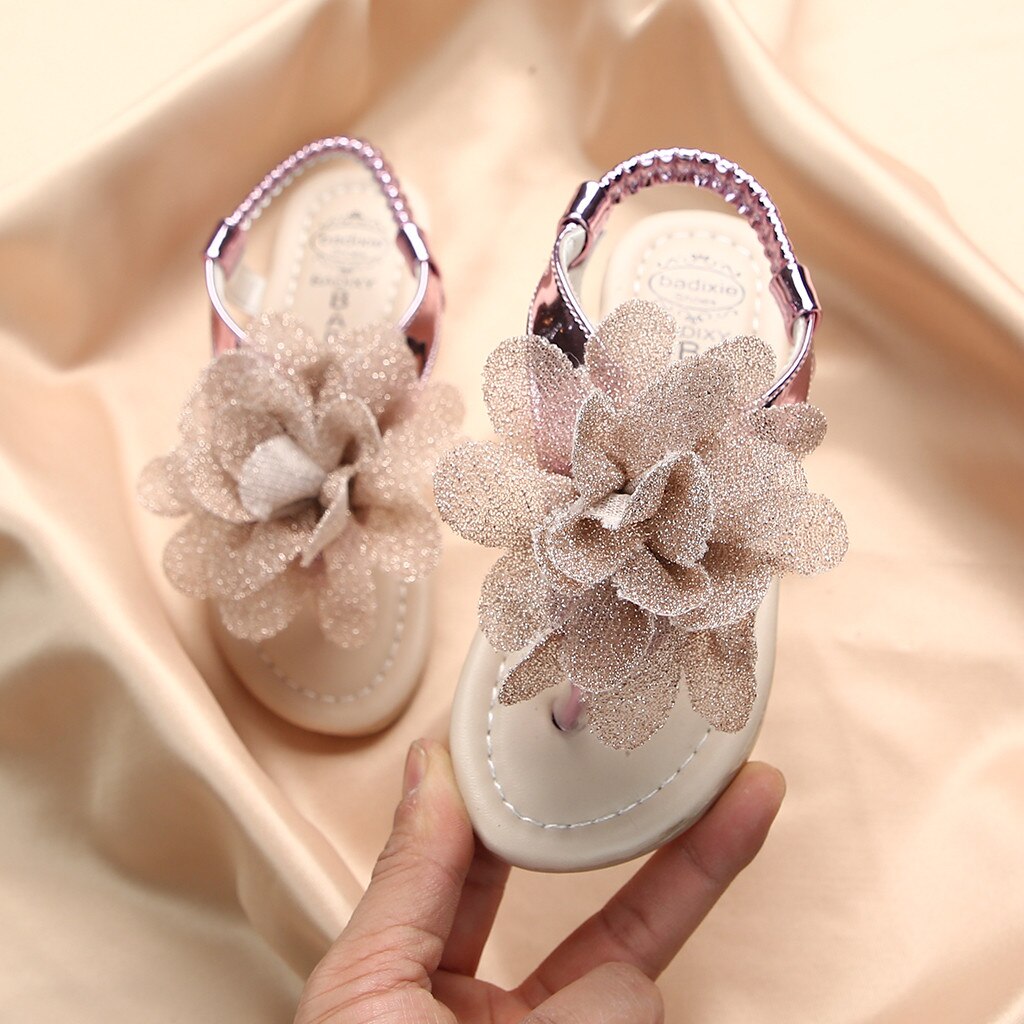 TELOTUNY Solid Color Hook Casual Flower Sandals