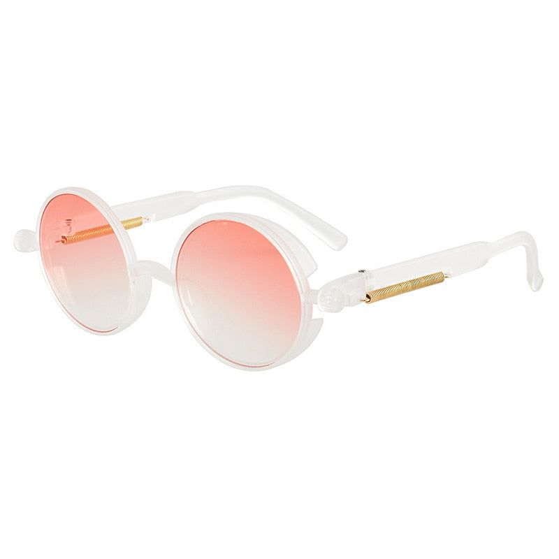 Luxury Classic Gothic Steampunk Round Sunglasses