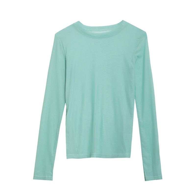 Ruoru Sexy Women T Shirt See Through Transparent Mesh Top