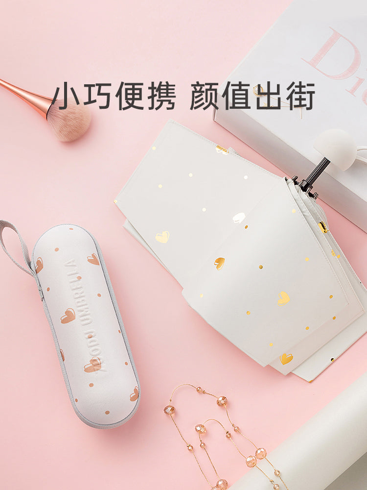 Zuodu Good-looking Sun Umbrella Sun Protection UV Protection Sunshade Women's Sunny and Rain Dual-Use Small Light and Portable Five-Fold Capsule