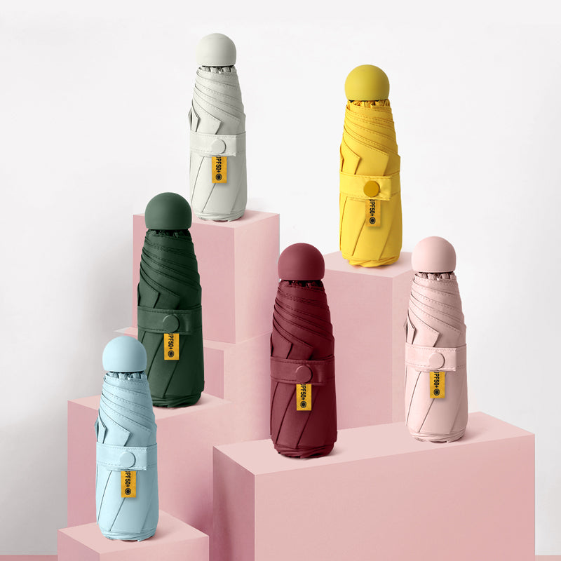 Five-Fold Umbrella Sunny and Rainy Dual-Use Women's Sun Umbrella UV-Proof Five-Fold Eight-Bone Capsule Umbrella Foldable Mini Sunshade Umbrella