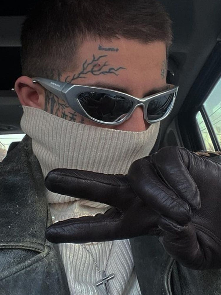 Steampunk Goggle Women Sunglasses Female Men Cyber Punk Sun Glasses