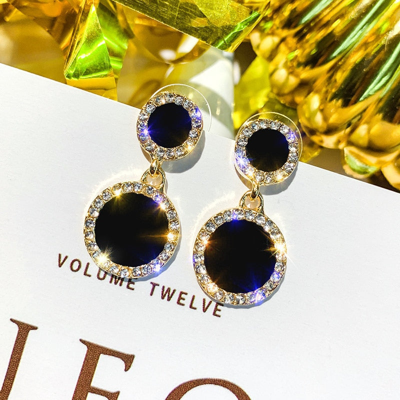 LATS Trend Rhinestone Geometric Drop Earrings for Women