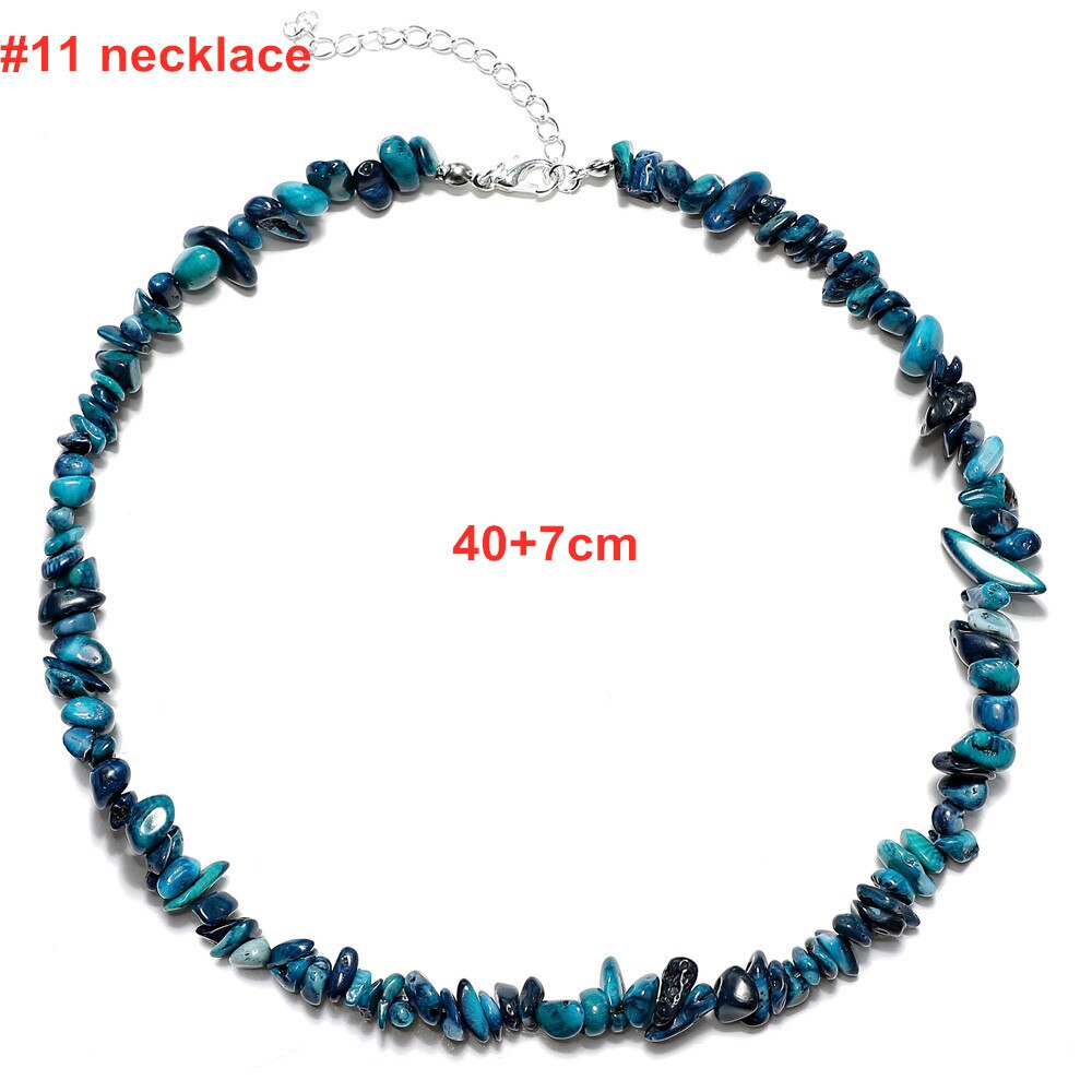 Colorful Natural Stones Choker Bohemia Gravel Beaded Grunge Necklace