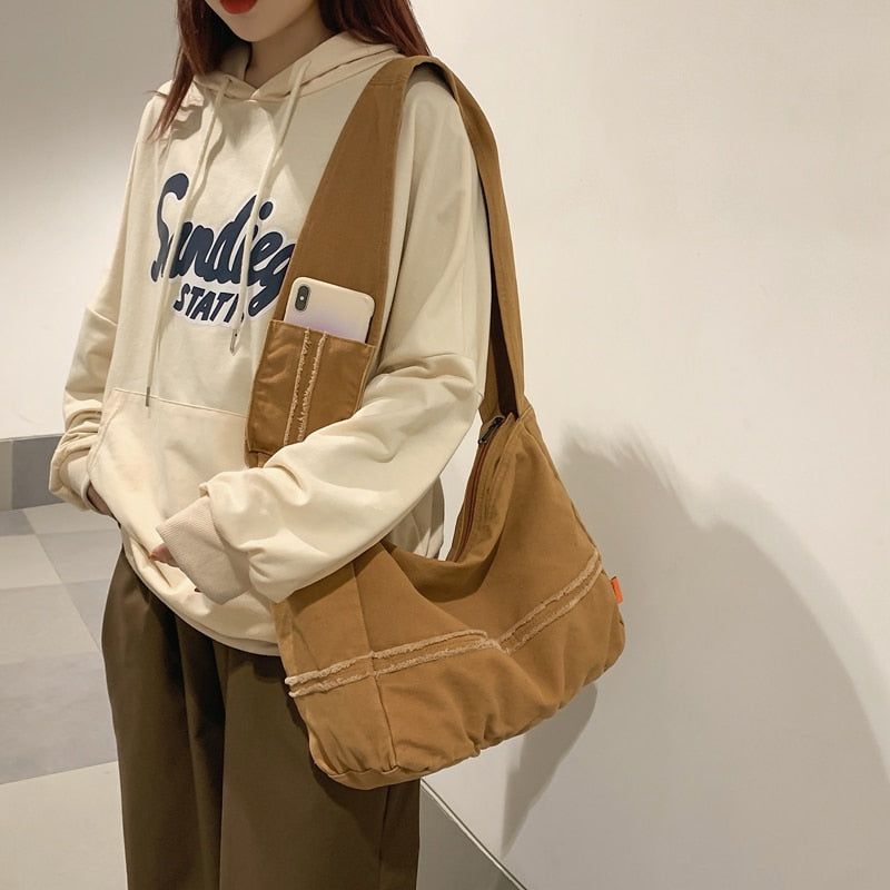 HOCODO Large Capacity Unisex Canvas Shoulder Bag