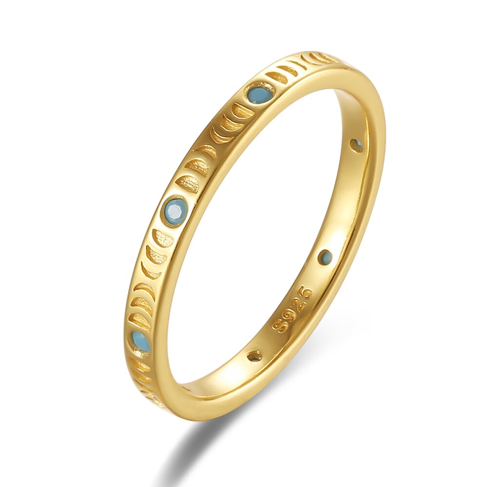 RORU 925 Silver Slim Stacking Trendy Retro Oxidized Zircon Ring