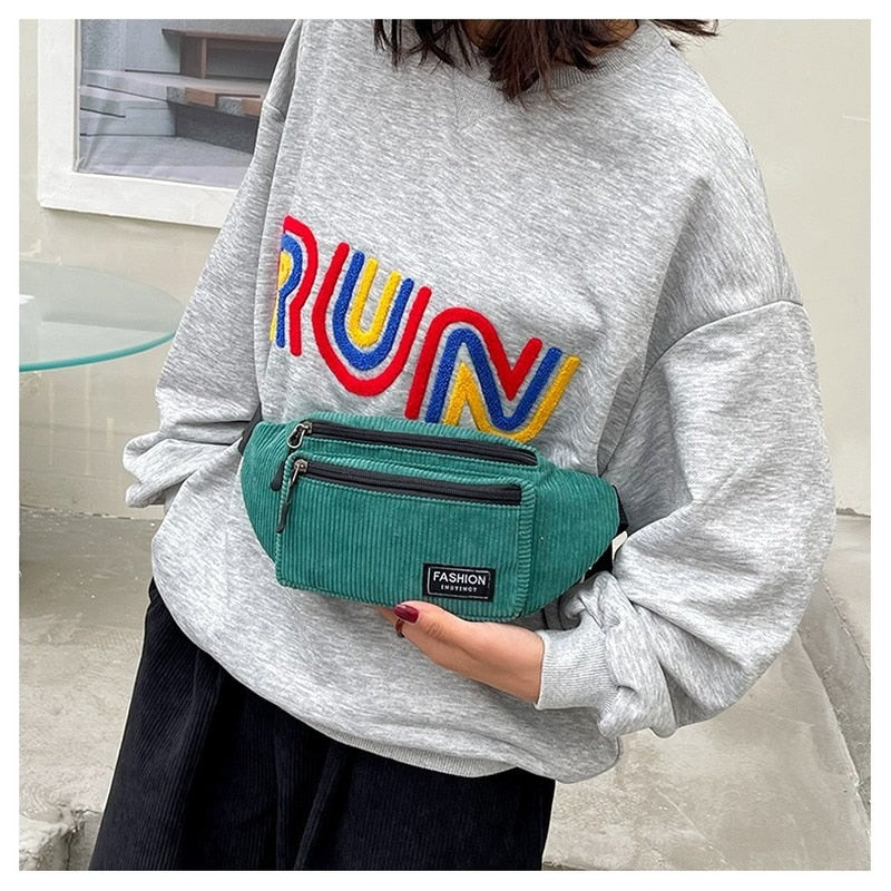 Corduroy Waist Bag Small Canvas Bag