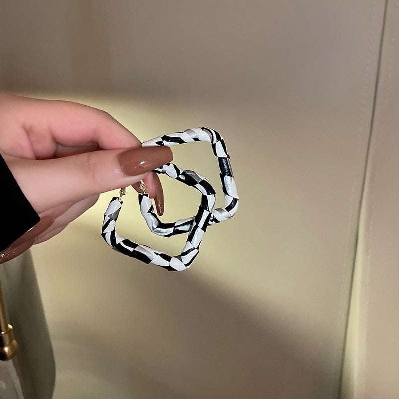 Zebra Pattern Acrylic Earrings