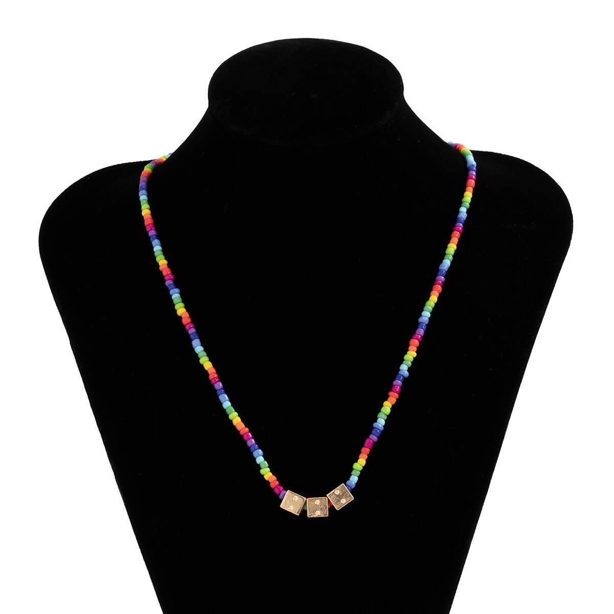 Lucky Number Eight DiceSmall Beads Chain Choker Necklace
