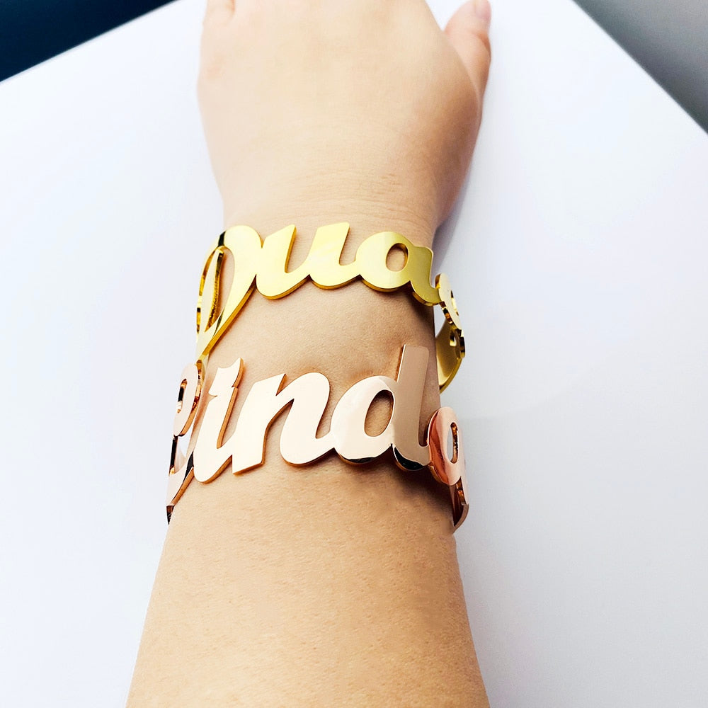 Adjustable Customized Name Stainless Steel Bracelet