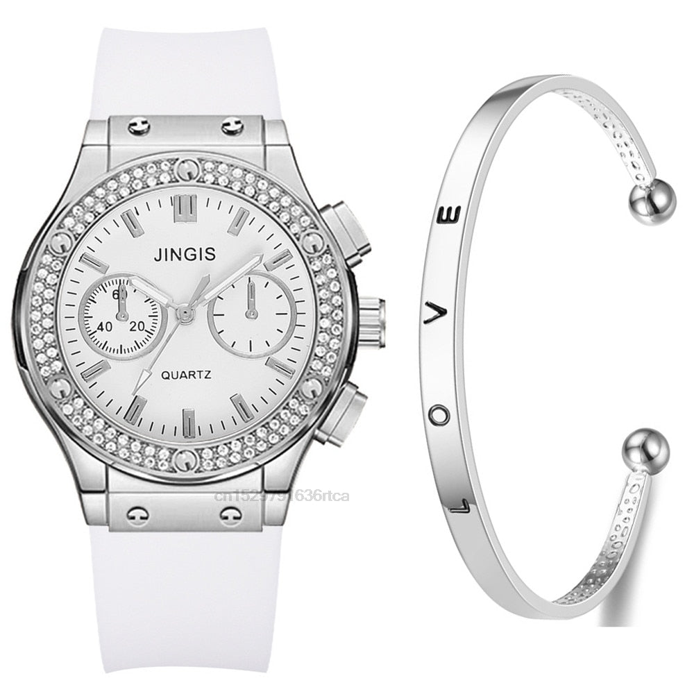 Luxurious Brand Casual Diamond Female Quartz Wristwatch