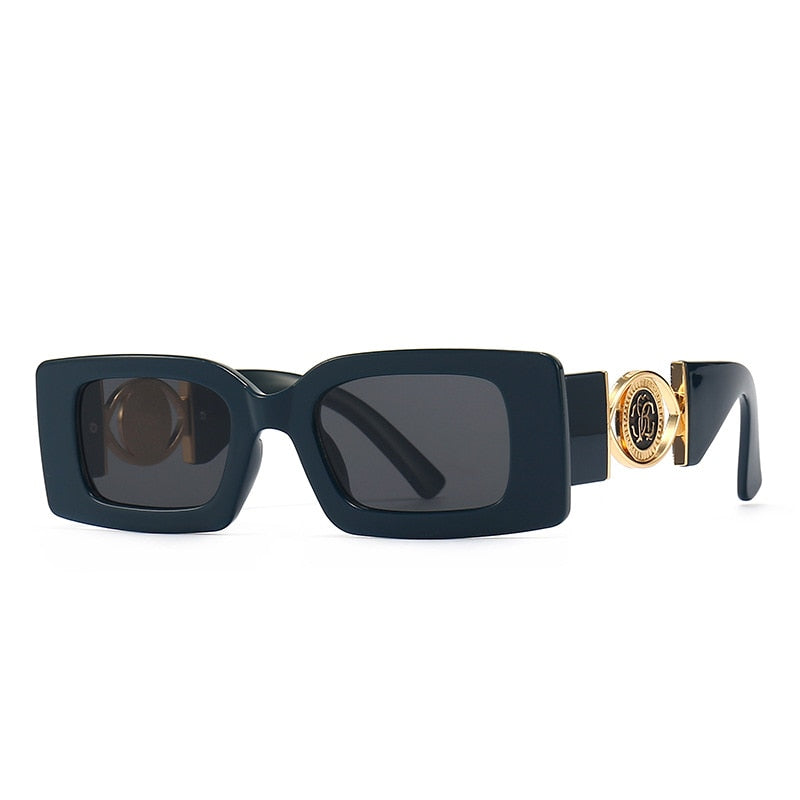 Vintage Fashion Square Luxury Designer Black Sun glasses