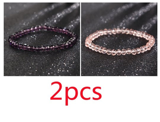 Fashion Shiny Stone Beads Elasticity Rope Strand Bracelet