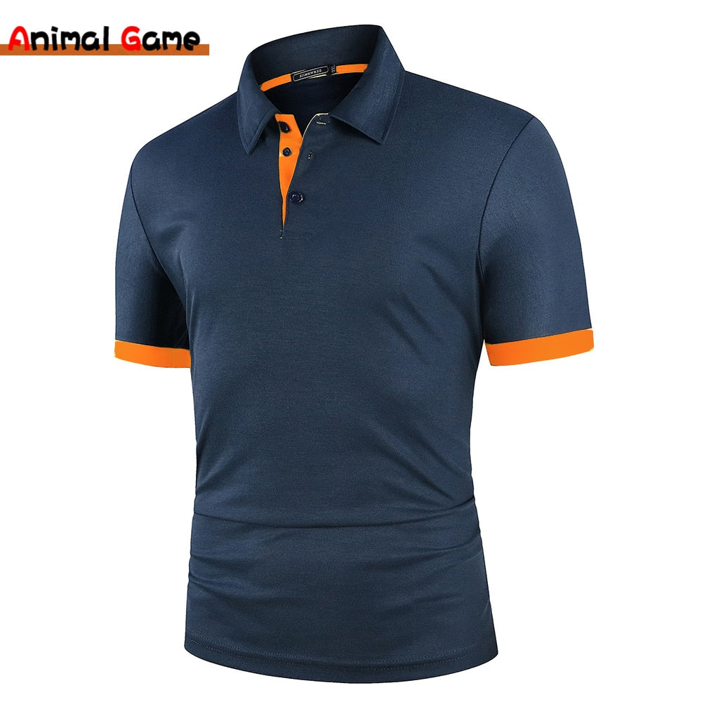 Summer Men Polo Men Shirt Short Sleeve Polo Shirt Contrast Color Polo New Clothing Streetwear Casual Fashion Men Collar Tops