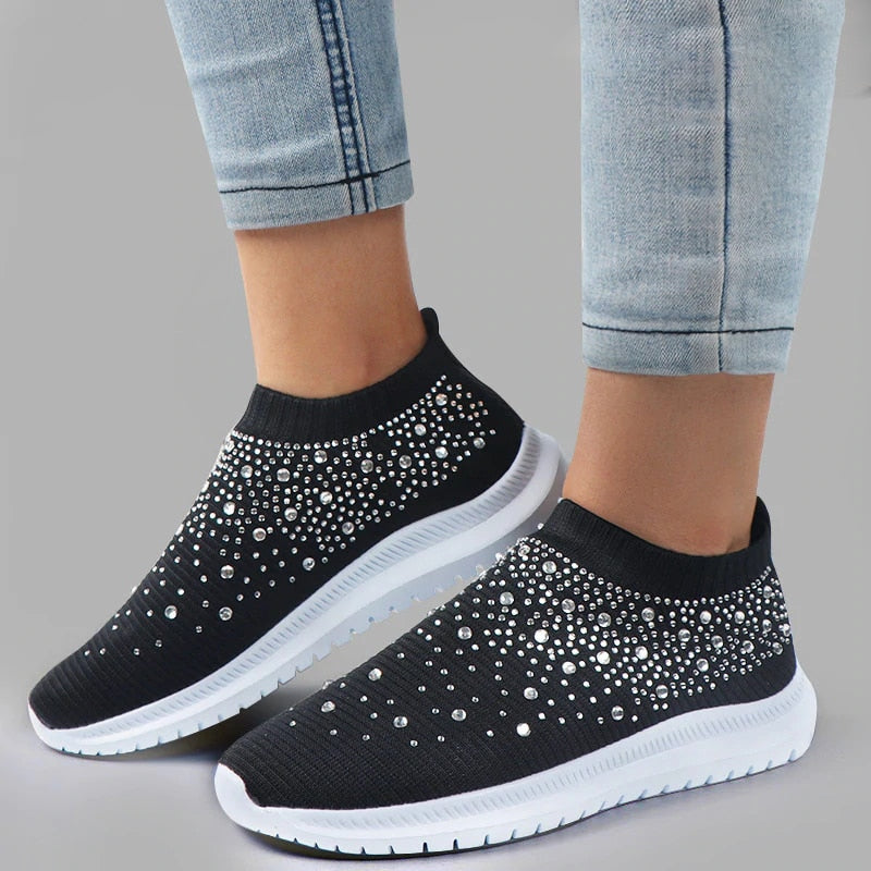 Rimocy Crystal Breathable Mesh Sneaker Shoes for Women