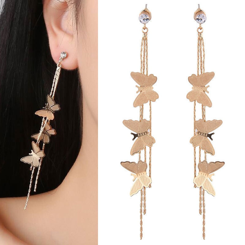 LFashion Full Crystal Simulated Pearl Tassel Drop Earring