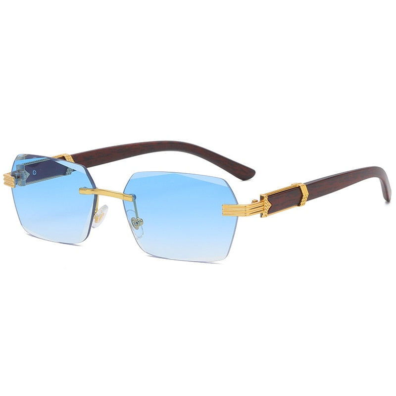 Luxury Rimless Square Frameless Gradient Sunglasses