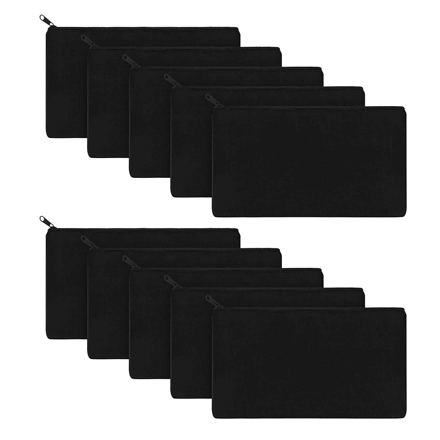 10PCS Canvas Zipper Bags Multifunctional Blank DIY Craft Pouches