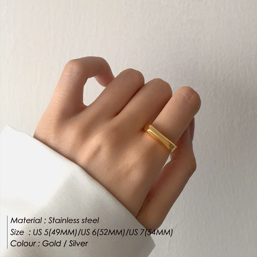 eManco Smooth punk hip hop Stainless Steel Ring - Jeglowstore
