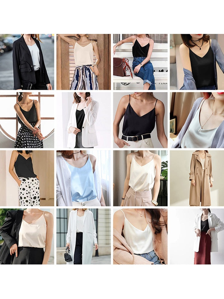 AOSSVIAO Spaghetti Strap Top Women Halter V Neck