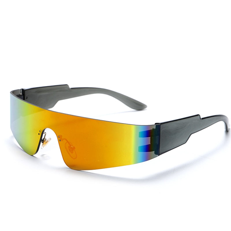 Kardashan Flat Top Shield Fashion Punk Sunglasses Women Y2K Sun Glasses