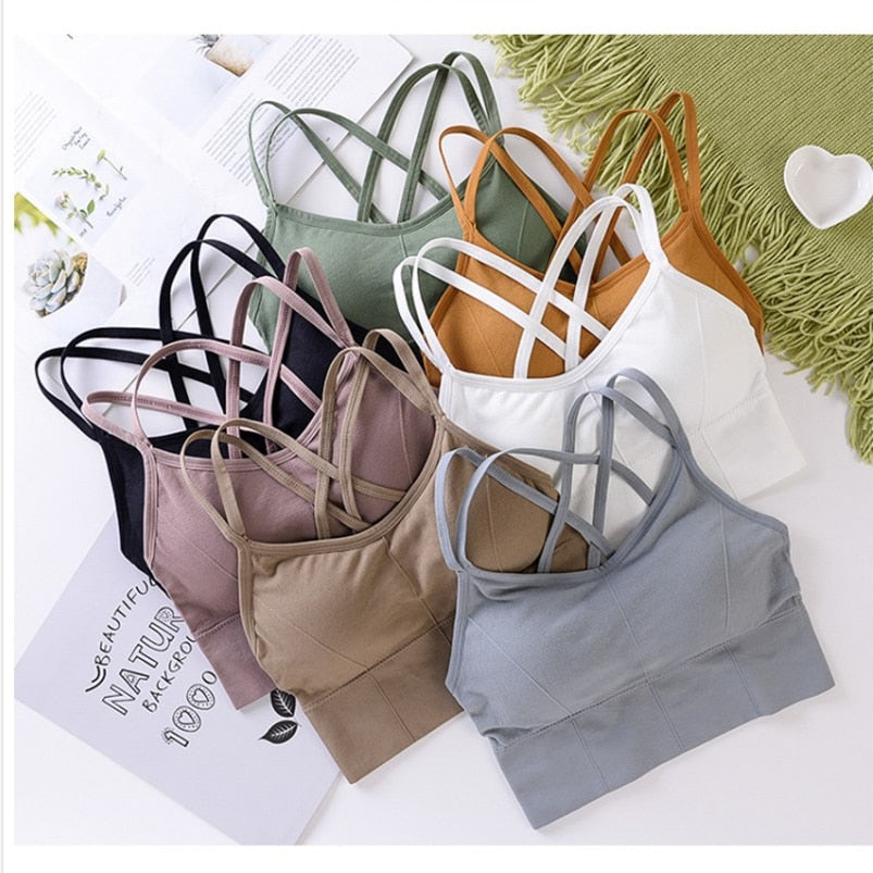 Fitness Sports Bra Women Shockproof Sexy High-Intensity Yoga Bra Bralette Running Gym Vest Cotton Underwear Fashion Beauty Back