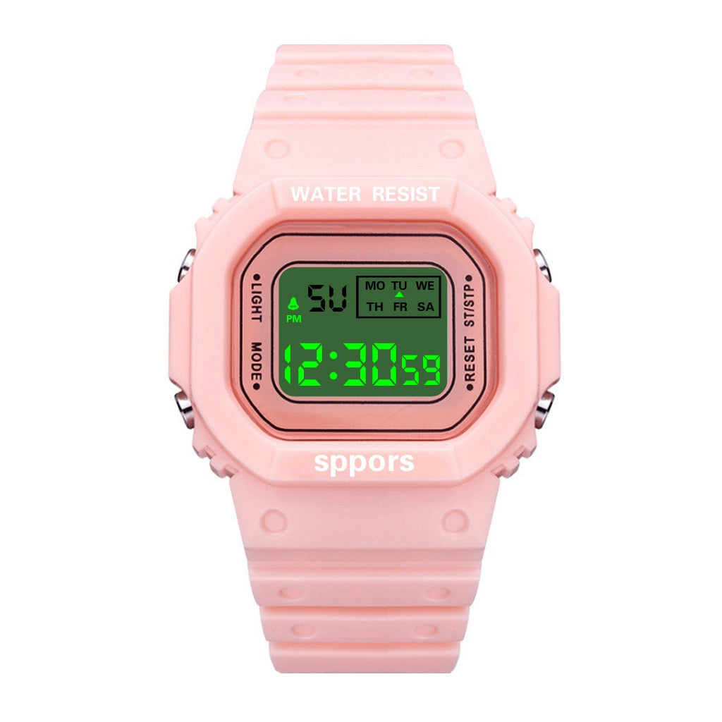 Color Luminous Dial Life Waterproof Multi-function Electronic Watch For Boys And Girls