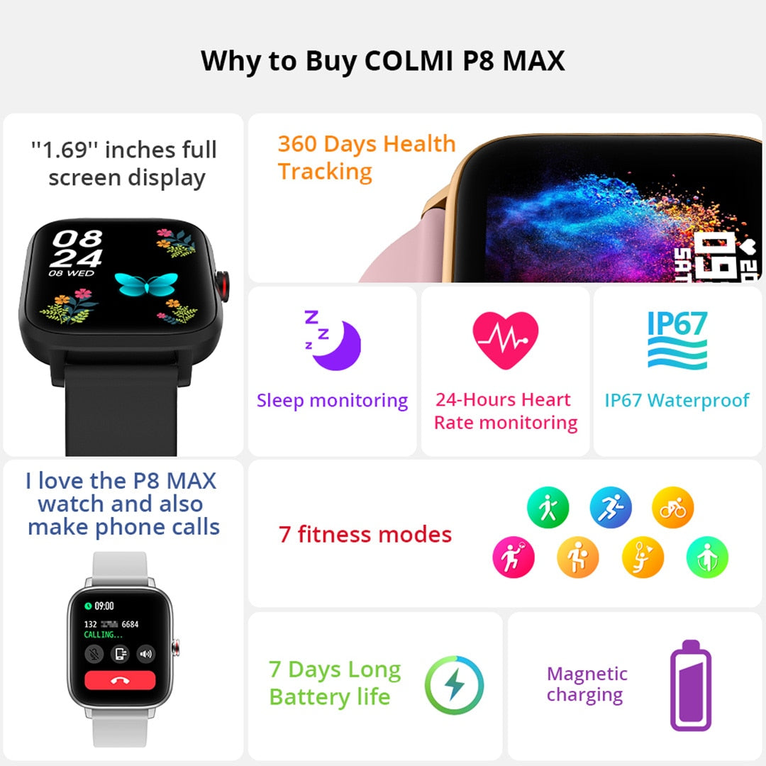 COLMI P8 Max Smart Watch Unisex