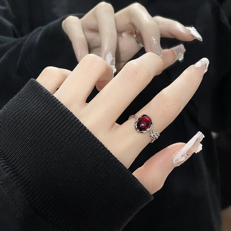 Korean Crystal Opal Irregular Zircon Star Ring