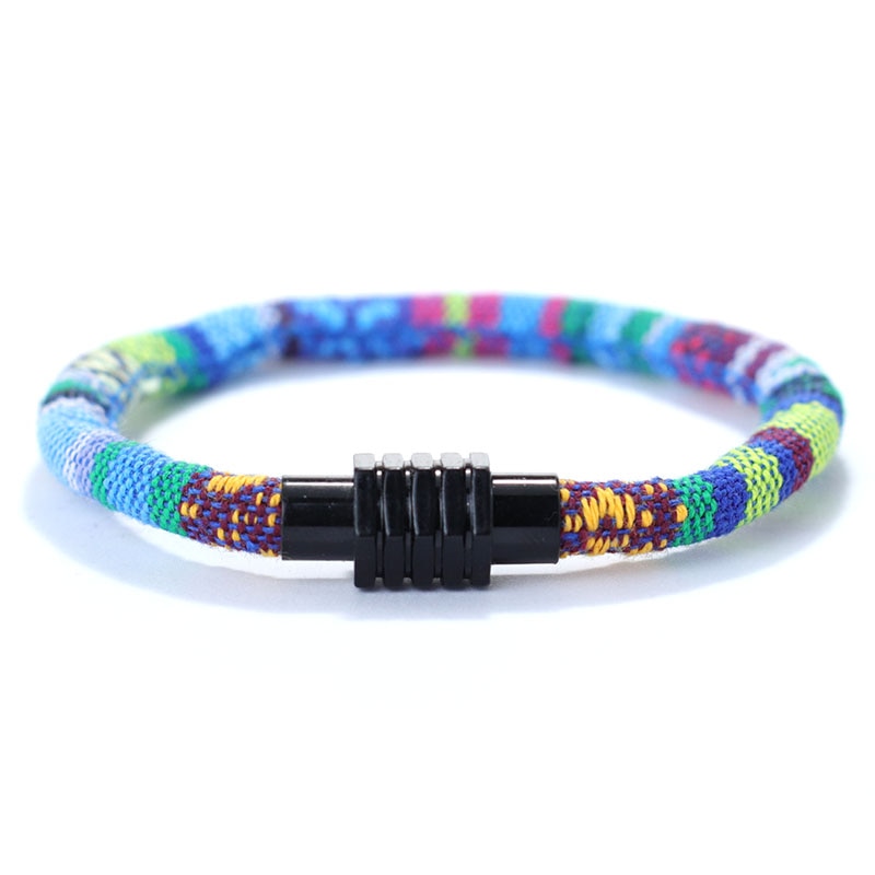 Boho Ethnic Handmade Fabric Bracelet 6mm Width