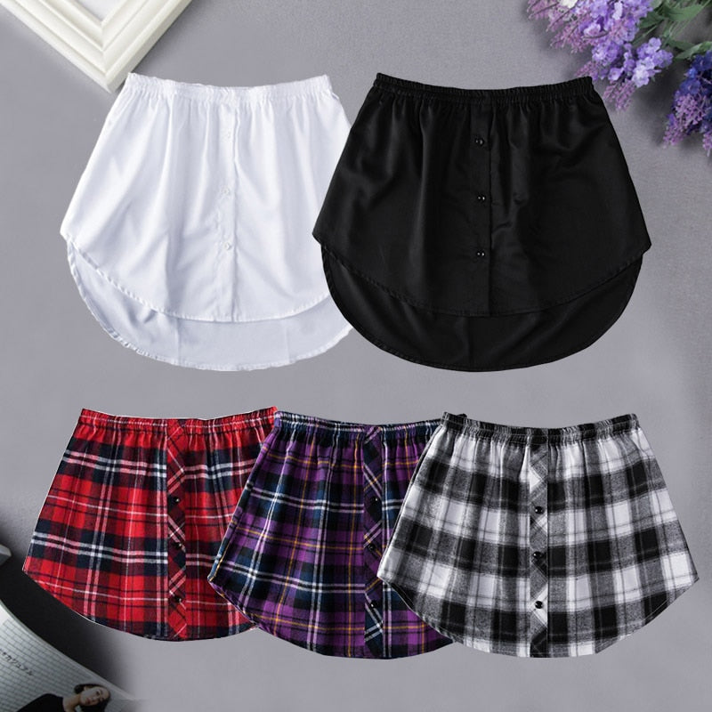 Women Shirt Extenders Adjustable Fake Skirts