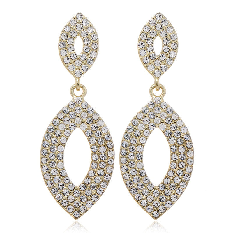 Luxury Rhinestone Crystal Long Tassel Drop Dangling Earrings