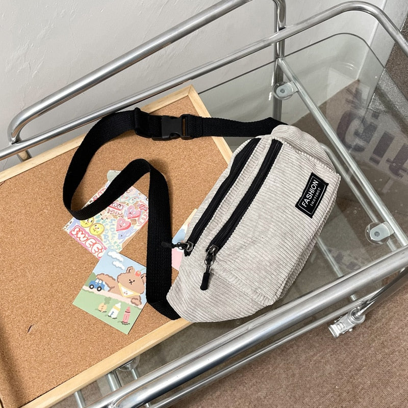 Corduroy Waist Bag Small Canvas Bag