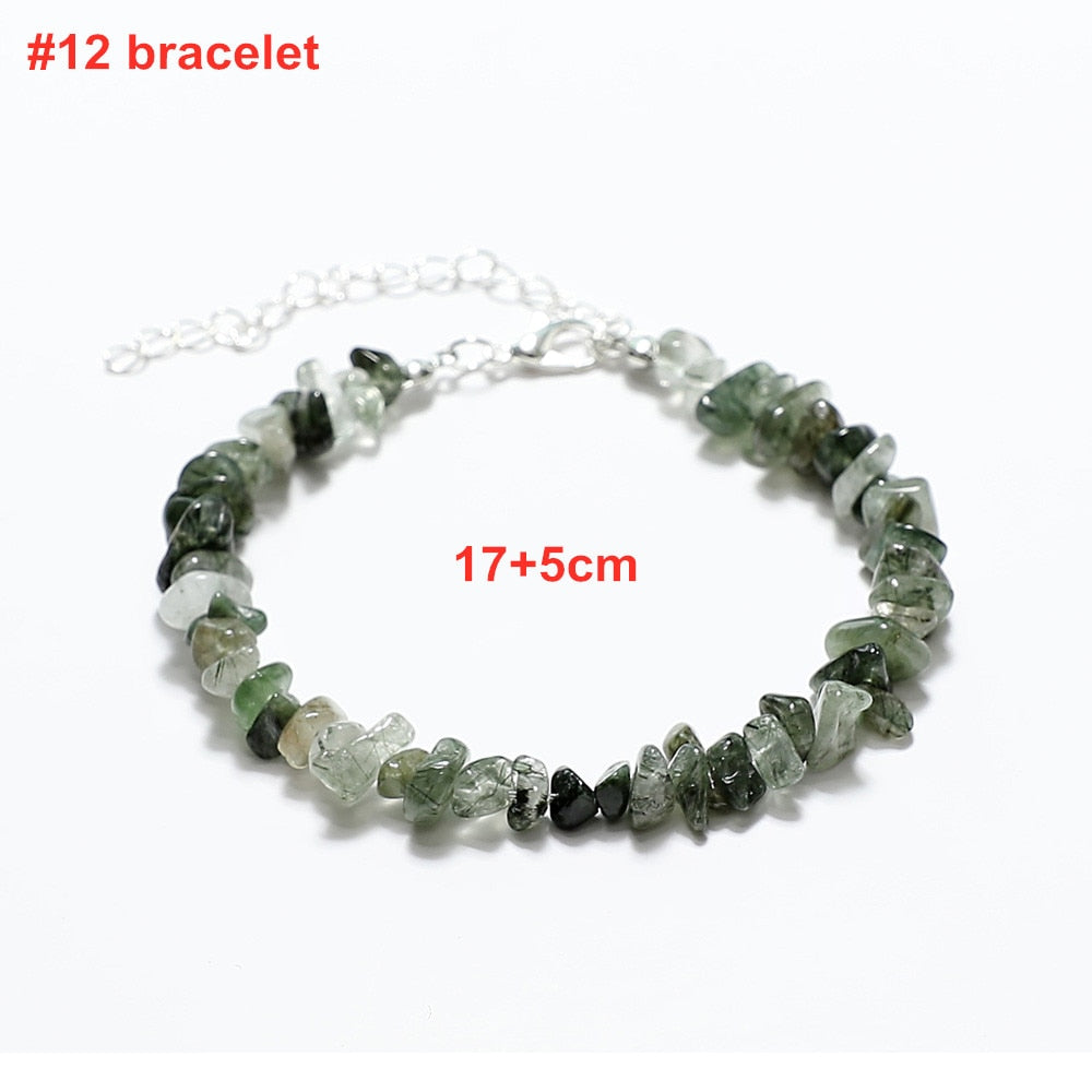 Colorful Natural Stones Choker Bohemia Gravel Beaded Grunge Necklace