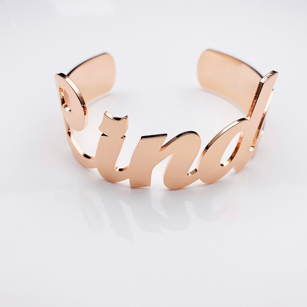 Adjustable Customized Name Stainless Steel Bracelet