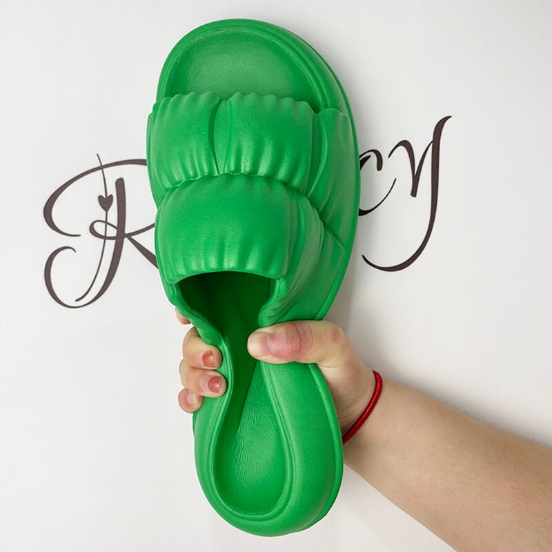 Rimocy Home Soft Sole Cloud Non Slip Platform Slippers